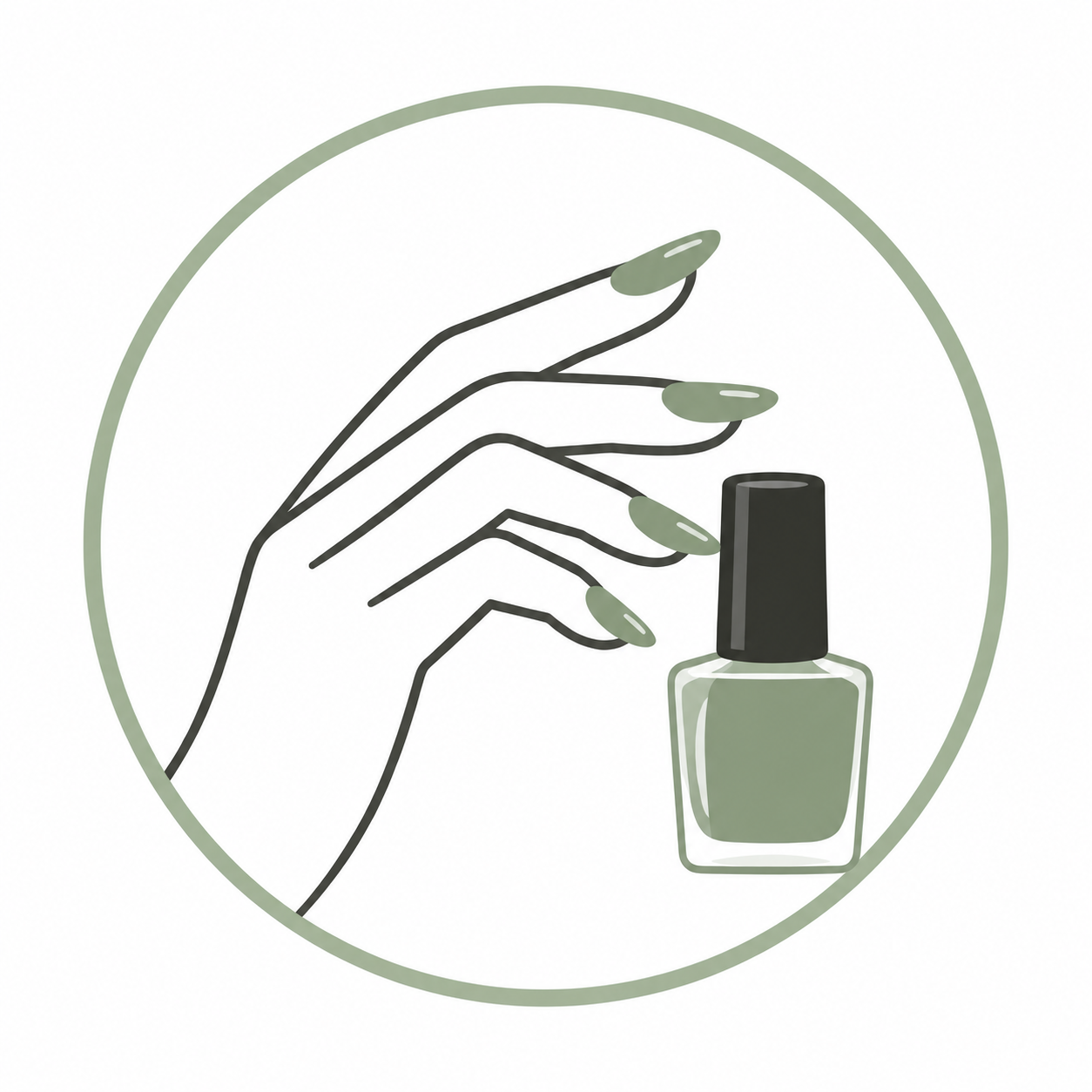 Manicured hand icon representing nail care and manicuring training at RACE